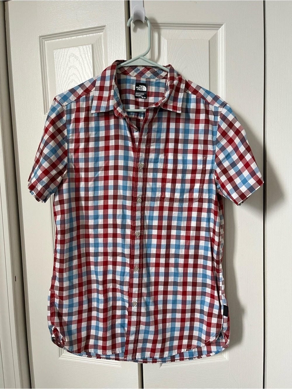 The North Face Men’s Short-Sleeve Plaid Button-Down Shirt - Red, Blue & White
